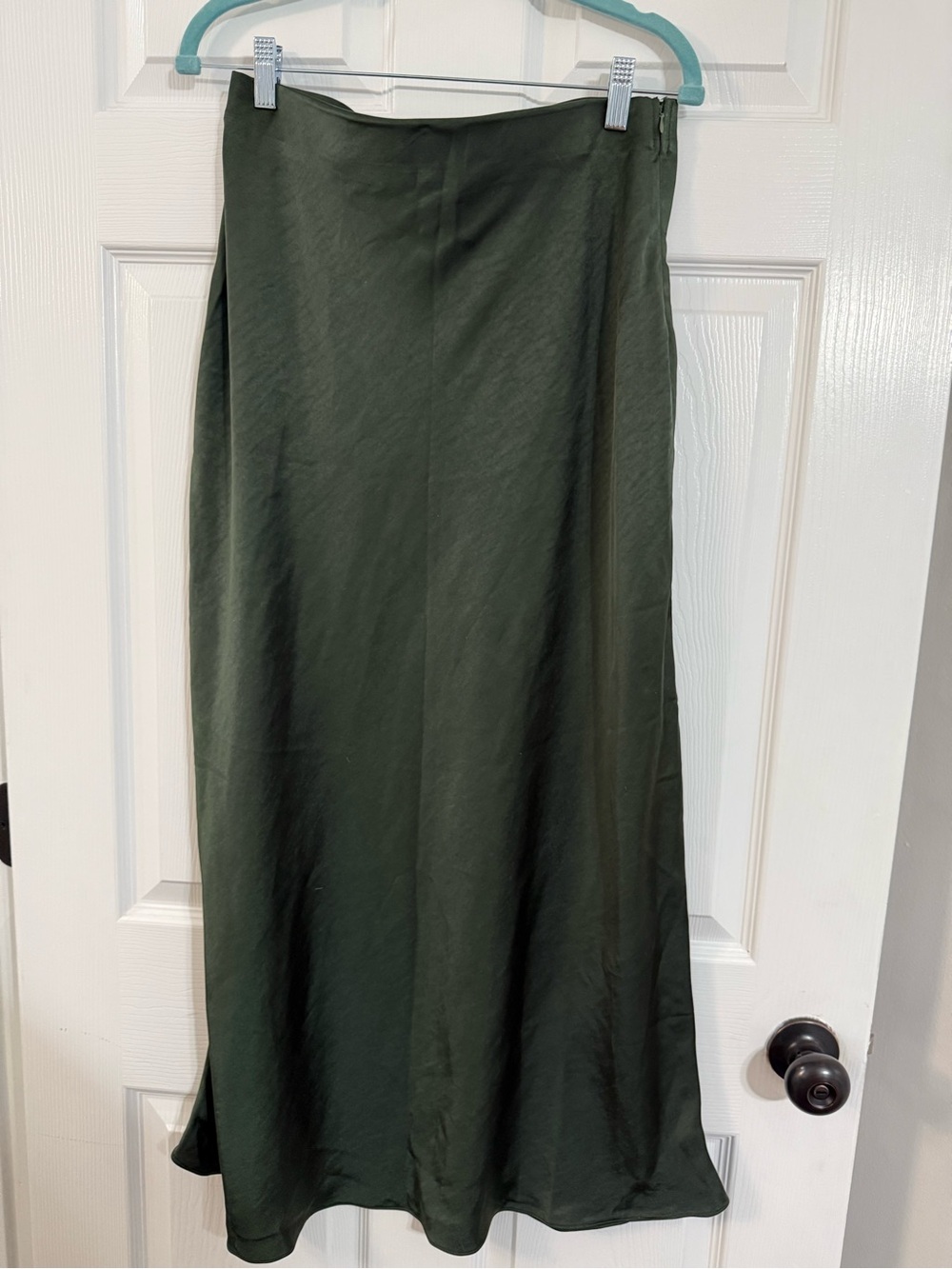 Baltic Born Dark Olive Satin Maxi Skirt